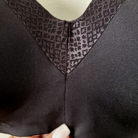 Playtex Love My Curves Bra 46DD Balconette 4823 Black Underwire Smoothing NEW - Picture 7 of 11